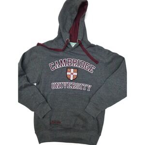 University Of Cambridge Hoodie Mens Medium Gray Pullover Fleece Sweatshirt Logo